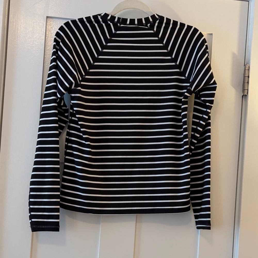 Kona Sol Black and White Striped Swim Shirt / Rash Guard - Picture 3 of 3